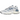 New Balance 9060 Pearl Grey Dark Shoreline Blue sneakers visade från sidan med gråa toner, blåa detaljer och en chunky mellansula för stötdämpning