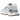 New Balance 9060 Pearl Grey Dark Shoreline Blue sneakers i sidoprofil med mockaöverdrag, vågig sula och ikonisk N-logotyp i grå och blå nyanser