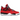 Jordan 4 Retro Toro Bravo sneakers i sidoprofil med röd nubuck-ovanläder, svarta detaljer, matchande snören och synlig sulenhet