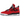 Jordan 4 Retro Toro Bravo sneakers i en snygg sidoprofil med röd mockaöverdel, svarta inslag och synlig dämpning i sulan