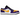 Jordan 1 Low SE Lakers sneakers i vinklad vy med lila och gula läderdetaljer samt vit mellansula
