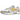 Nike Air Max 1 Summit White University Gold sneakers i sidoprofil med vit ovandel, gula detaljer och synlig Air-enhet i sulan