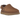 UGG Goldenstar Villa Clog Chestnut sneakers i en vinklad profil med brun mockaöverdel, hälrem och synliga vita sömmar