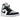 Jordan 1 Mid Black Aura Squadron Blue sneakers sidoprofil i svart och blått läDER med snören och klassisk sula