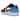 Air Jordan 1 Retro Low OG Black Dark Powder Blue sneakers i sidoprofil med svart och ljusblått läder samt vit mellansula