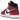 Jordan 1 Mid Chicago Toe sneakers i en vinklad profil med röd, vit och svart läderöverdel samt matchande skosnören