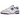 New Balance 550 White Purple sneakers i vinklad profil med vit läderöverdel, lila detaljer och klassisk snörning