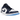 Jordan 1 Low Midnight Navy University Blue sneakers i sidoprofil med blå läderdetaljer, vit bas och klassisk swoosh.