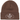 Supreme Crest Beanie Brown sneakers, sett framifrån i mörkbrun stickning med vit broderad Supreme-logotyp på uppviket