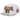 Supreme New York 6-Panel White sneakers sett framifrån med broderad logotyp i vit design och klassisk sexpanelsstruktur