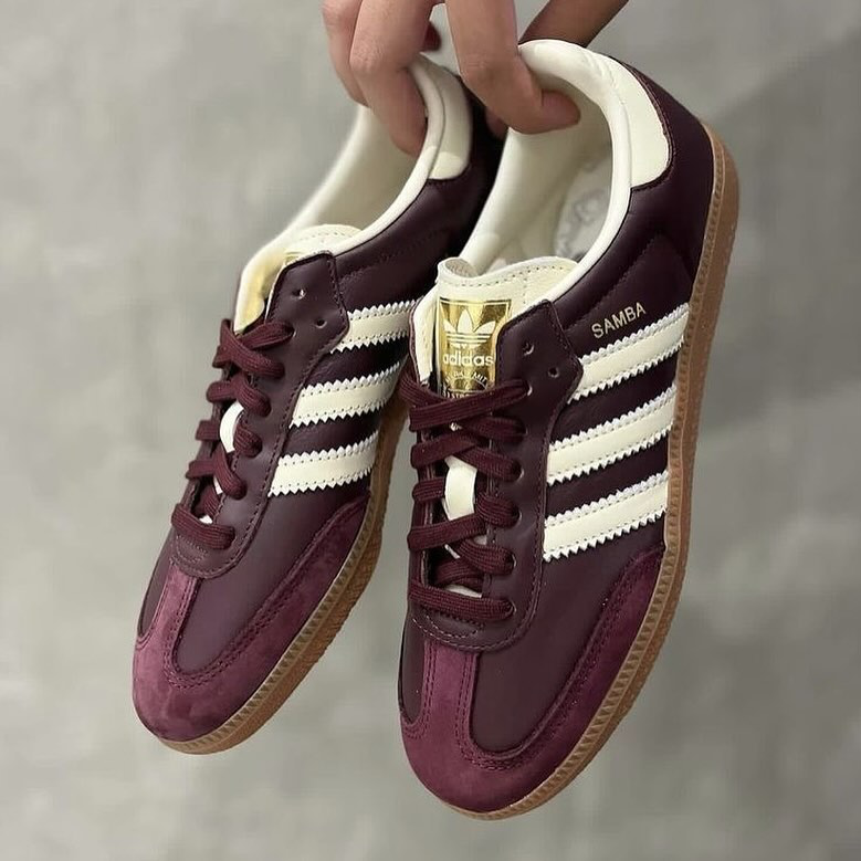 Miniatyrbild av Adidas Samba Maroon Metallic Gold 2