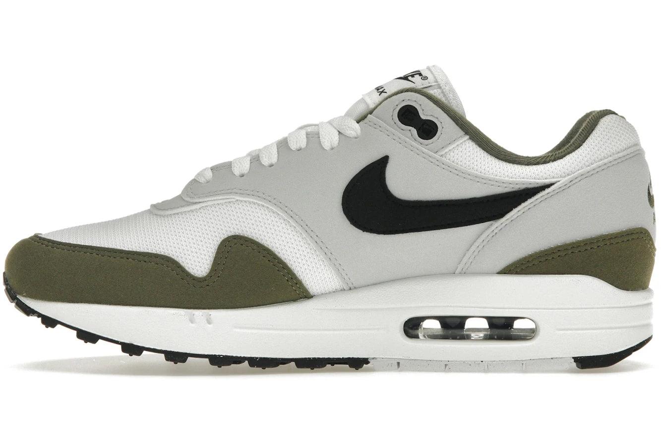 Miniatyrbild av Nike Air Max 1 White Black Medium Olive 3