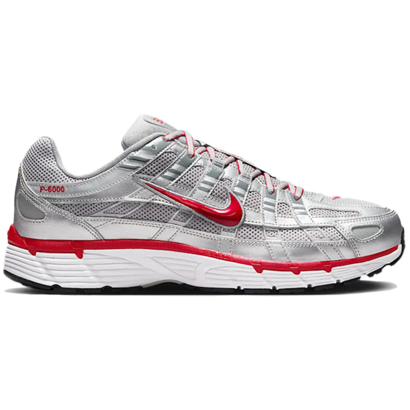 Nike P-6000 Metallic Silver Gym Red
